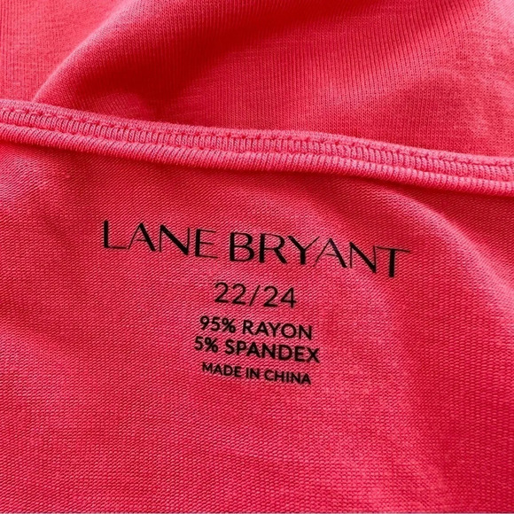 NWT Lane Bryant Size 22/24 Coral Open Front Cardigan Short Sleeve Spring Stretch - Picture 3 of 6